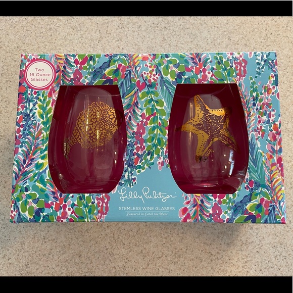 Lilly Pulitzer Other - New In Box Lilly Pulitzer 16 Oz Stemless Wine Glasses